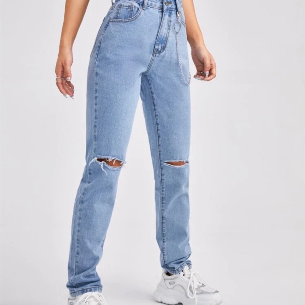 Shein straight leg high waisted jeans